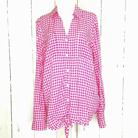 Jones New York Women’s L/S Button Tie Front Blouse - Picture 1 of 8